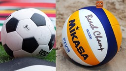 Ein Fußball und ein Volleyball