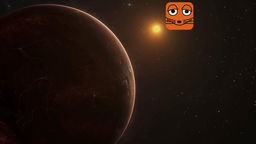 Ein Planet und eine Sonne im Weltraum