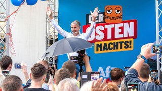 Björn Höcke, AfD-Politiker, auf Wahlkampftour in Thüringen