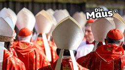 Kardinäle mit rotem Gewand und weißer Hauber