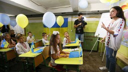 Schule im Keller in der Ukraine