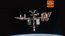 Raumstation ISS über der Erde
