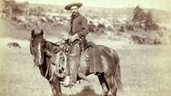 Wild West, Cowboy / Photo c.1887  History of the USA, 'The Wild West'. - Cowboy in South Dakota. - Photograph, c.1887/92 (John C.H. Grabill).
