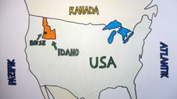 Idaho - Zeichnung: Karte USA