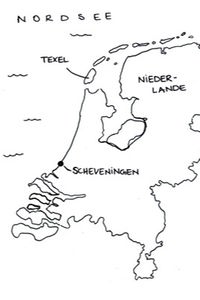 Das Surfcamp - Zeichnung: Niederlande