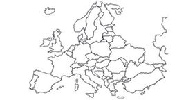 Das Surfcamp - Zeichnung einer Europakarte