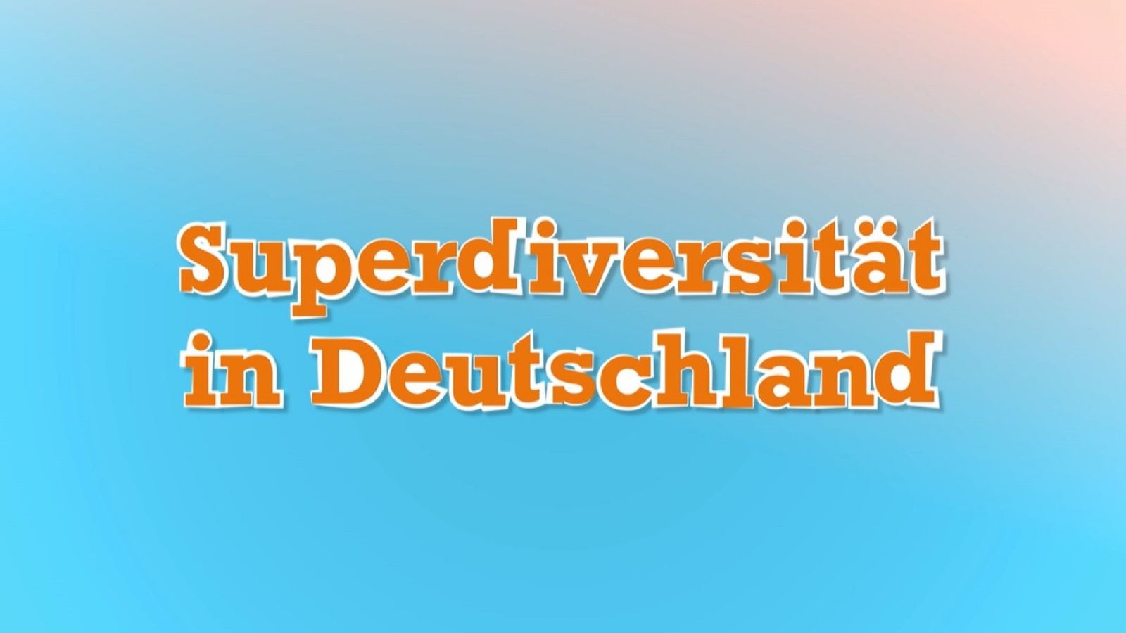 Superdiversität in Deustchland steht auf blauen Hintergrund.