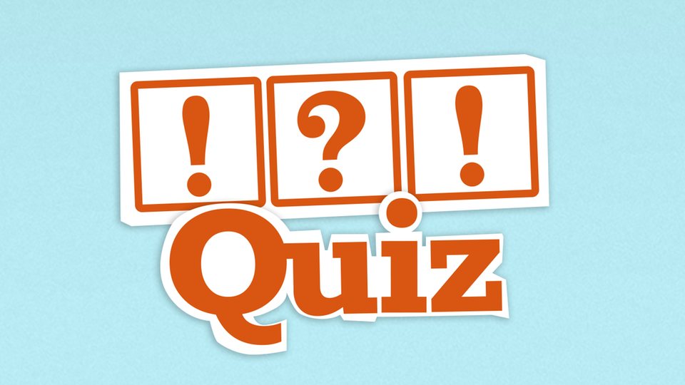 Vor Ausrufezeichen und Fragezeichen steht das Wort 'Quiz'.