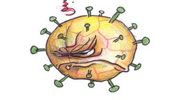Ein gezeichnetes HI-Virus
