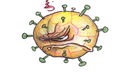 Ein gezeichnetes HI-Virus