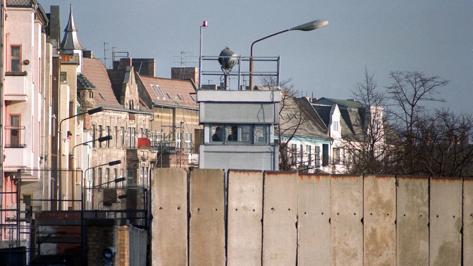 Sperranlagen an der Berliner Mauer 1988.
