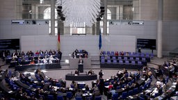 Bundestag von oben während einer Sitzung