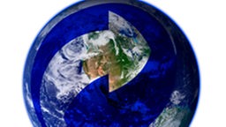 Planet Erde mit Pfeil als Symbolbild für einen Kreislauf.