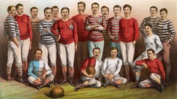 Ein englisches Fußballteam im Jahr 1882.