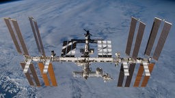 Außenaufnahme der Raumstation ISS.