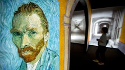 Selbstportrait von Vincent van Gogh in einer Ausstellung.