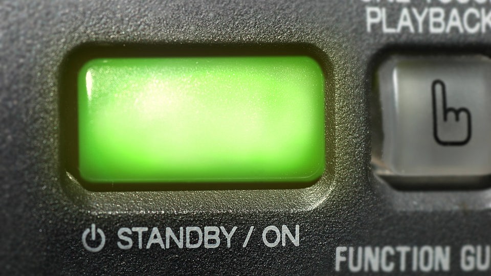 Standby-Schalter eines Elektrogerätes.