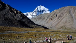 Eine Berglandschaft in Tibet.