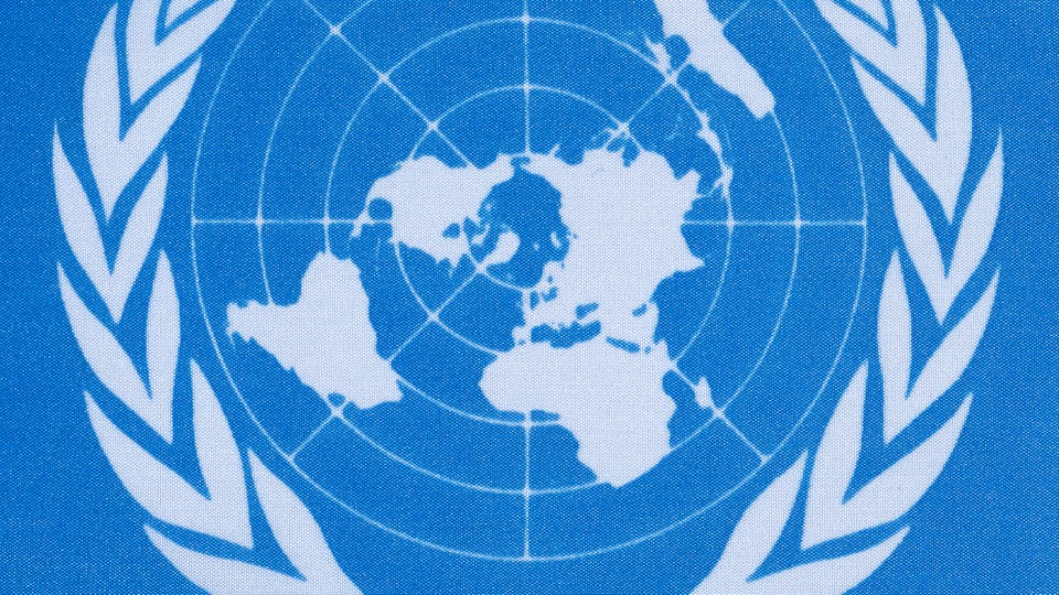 Die Flagge der UNO.