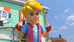 Axel hält die Handgelenke mit den Powerbändern vor sich.