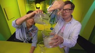 Das Famose Experiment: Stabile Seifenblasen, Folge: Lumpi, platz!, Das Erste, WDR, ARD, KIKA, Kinder, kinder.wdr.de, Wissen macht Ah!, Klugscheißen, Shary Reeves, Ralph Caspers, Clarissa Corrêa da Silva, DasErste.de, Check Eins