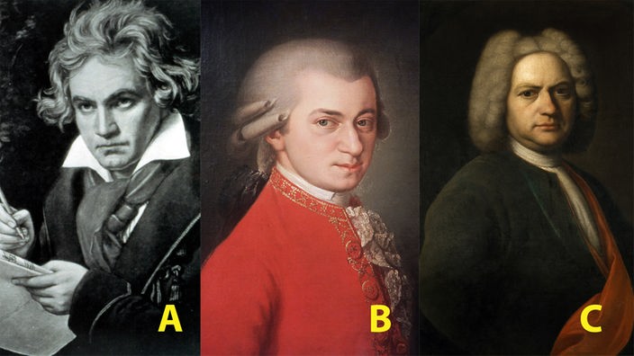 Ludwig van Beethoven, Wolfgang Amadeus Mozart, Johann Sebastian Bach